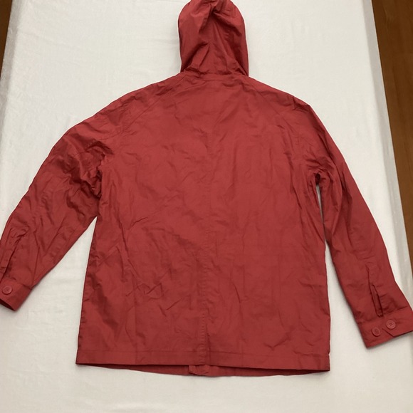 Dockers Mens Hooded Jacket Red Medium Waterproof Zip Up Windbreaker - Picture 13 of 13